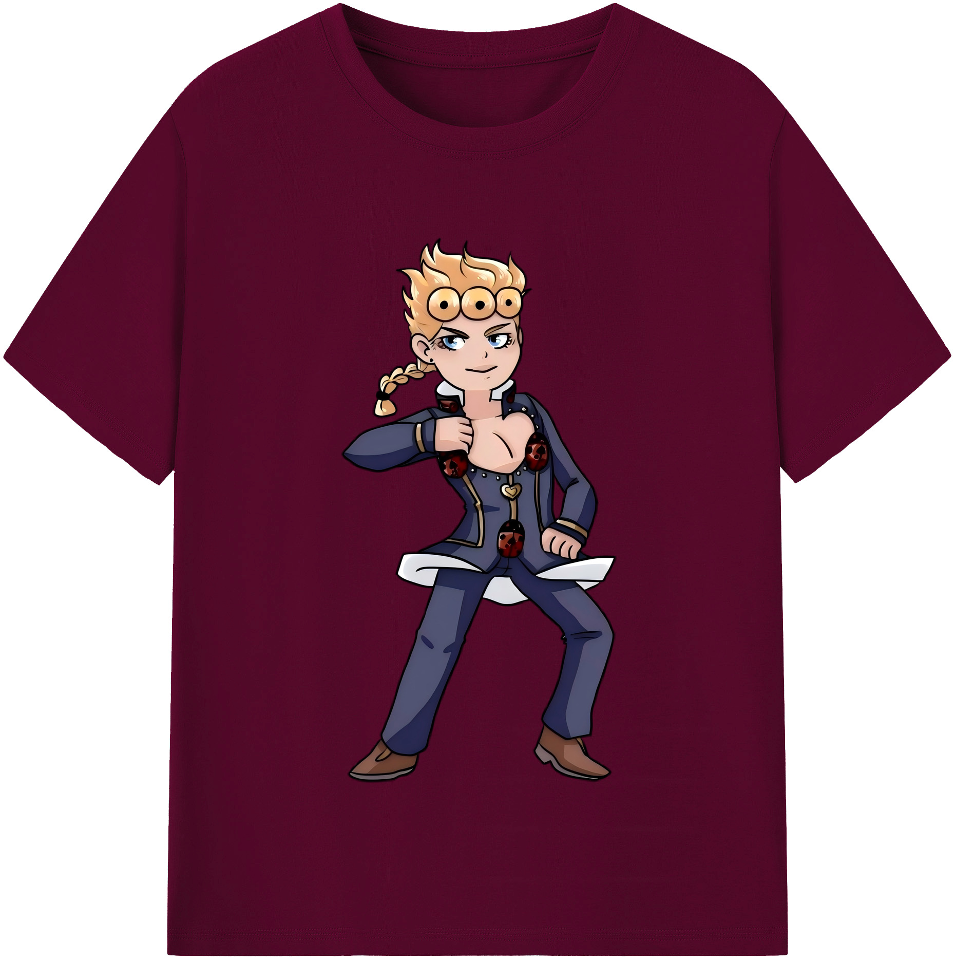 （画像用） ジョジョの奇妙な冒険 ジョルノ?ジョバァーナ JoJo's Bizarre Adventure Giorno Giovanna レディースカジュアルプリントTシャツ（綿100％）